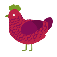 A crimson and wine chicken with a lace pattern