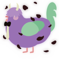 A lilac and mint chicken
