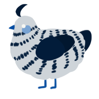 beepy, a mist and tumblr chicken with a bar pattern