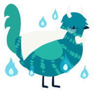 Atticus, a sea and turquoise chicken with a bar pattern