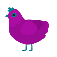 Purple, a plum chicken with a head pattern