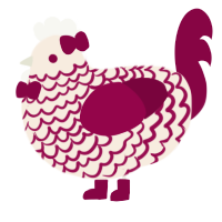 (unnamed), a cream and maroon chicken with a lace pattern