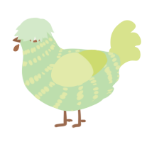 Avocado, a gluppy and lemon chicken with a bar pattern