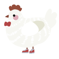 White Cheese, a white chicken with a bar pattern