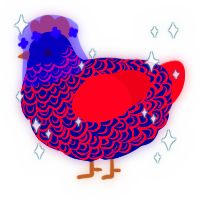 Headache A1P1, a navy and crimson chicken with a double-lace pattern