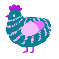 (unnamed), a sea and lavender chicken with a bar pattern