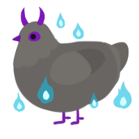 Fluffy, a grey chicken with a head pattern
