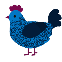 hmmmm, a sapphire and tumblr chicken with a double-lace pattern