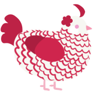 (unnamed), a white and crimson chicken with a lace pattern