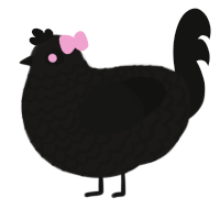miss ness, a sable and black chicken with a lace pattern