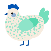 Marrowweight, a cream and mint chicken with a speckle pattern
