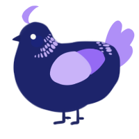 (unnamed), a navy and lilac chicken with a neck-band pattern