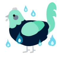 poultrygeist, a tumblr and mint chicken with a head pattern