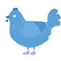 Foden, a sky chicken with a half-lace pattern