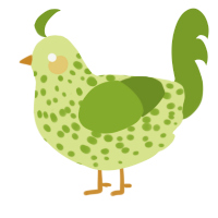 (unnamed), a lemon and chartreuse chicken with a speckle pattern