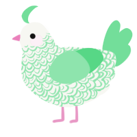Spring, a white and spring chicken with a double-lace pattern
