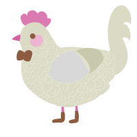 white cocoa latte, a white chicken with a double-lace pattern