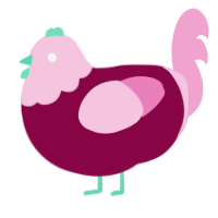 (unnamed), a maroon and pink chicken with a head pattern