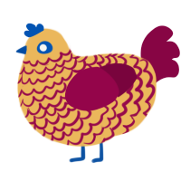 (unnamed), a honey and maroon chicken with a lace pattern