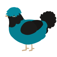Wafer, a sea and sable chicken with a head pattern