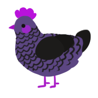 Anomalous Yesterday, a overcast and sable chicken with a lace pattern