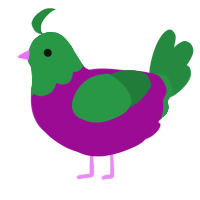 Superhero Popsicle, a plum and viridian chicken with a head pattern