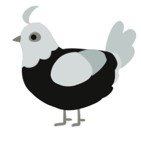 Schädel, a black and silver chicken with a head pattern