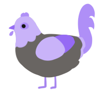 Lavender, a grey and lilac chicken with a head pattern