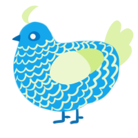 Apple Slice, a sky and apple chicken with a lace pattern