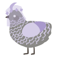 Cosette, a ash and lilac chicken with a lace pattern