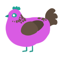 A orchid and bark chicken with a neck-speckle pattern