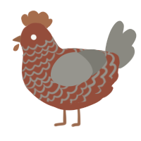 A russet and ash chicken with a lace pattern