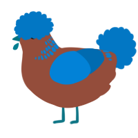 A russet and sapphire chicken with a neck-band pattern