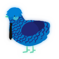Hydrophobia, a sapphire and navy chicken with a lace pattern