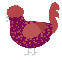 (unnamed), a wine and red chicken with a speckle pattern