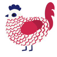 (unnamed), a white and crimson chicken with a lace pattern