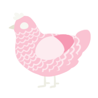 La Vie en Rose, a rose chicken with a lace pattern