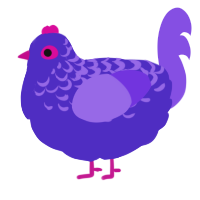 (unnamed), a indigo and blurple chicken with a half-lace pattern
