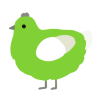 A grass and white chicken