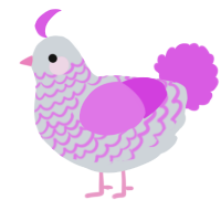 425 eggs, a mist and orchid chicken with a lace pattern