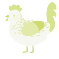 Lemon Lace, a white and lemon chicken with a half-lace pattern