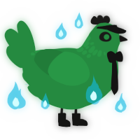 Invisible freckles, a viridian chicken with a neck-speckle pattern