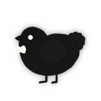 Void, a black and sable chicken with a double-lace pattern