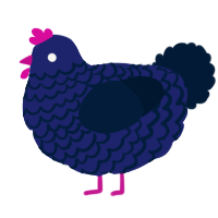 A navy and tumblr chicken with a lace pattern