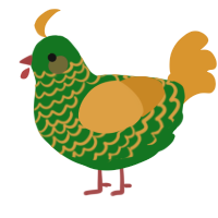 matcha orange, a leaf and orange chicken with a lace pattern