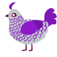 (unnamed), a silver and violet chicken with a lace pattern