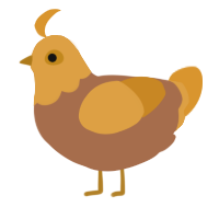 A brown and orange chicken with a head pattern