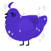 Lenore, a indigo chicken with a lace pattern