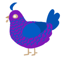 (unnamed), a violet and ultramarine chicken with a lace pattern