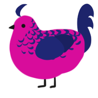 (unnamed), a fuchsia and navy chicken with a half-lace pattern
